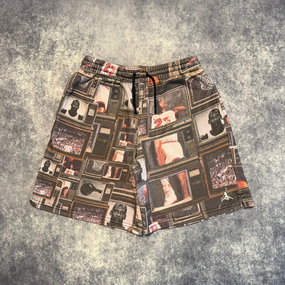 Jordan Kids Michael Jordan TV Graphic Fleece Shorts Black Gray Size L 12-13Y